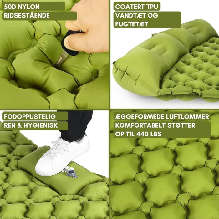 2 Personer Luftmadras med Pumpe - Udendørs - Camping - Ergonomisk Air Mattress Danmarkmode.dk