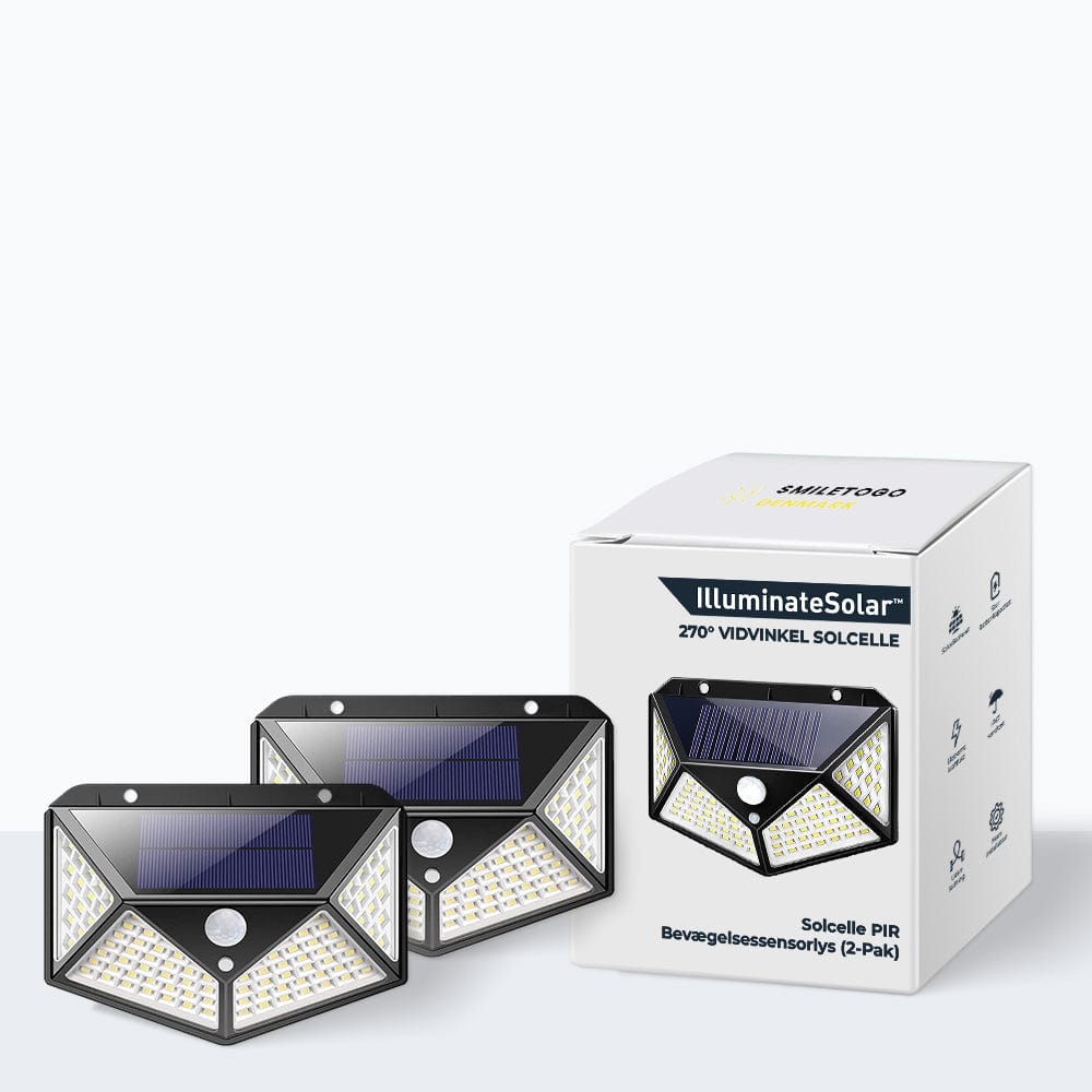 2 Solcellelamper - Energieffektiv - Udendørs Belysning - IlluminateSolar Outdoor Lighting Danmarkmode.dk