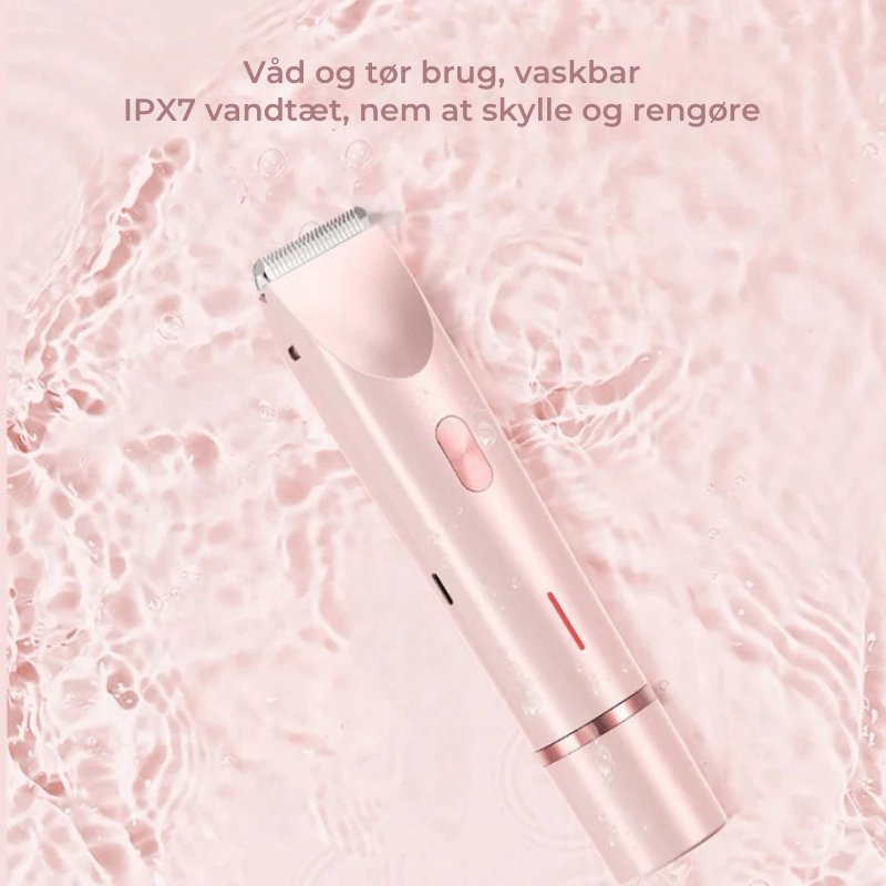 2 i 1 Smertefri Elektrisk Barbermaskine - Dame - Vandtæt - Hårtrimmer