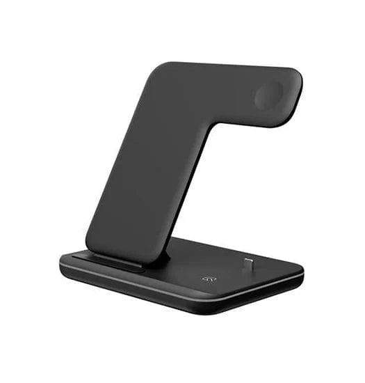 3 i 1 Trådløs Ladestation - Hurtig Opladning - Skridsikker - 15W - Sort Wireless Chargers Danmarkmode.dk