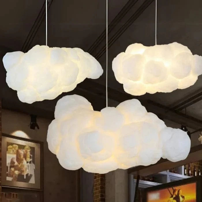 3D Cloud LED Pendel Lampe - Silke - Natlampe - Hængelampe Ceiling Light Fixtures Danmarkmode.dk