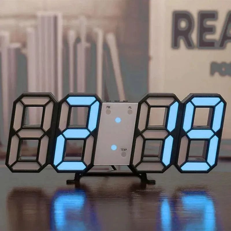 3D LED Digitalt Vægur - Vækkeur - Natlys - Akryl Wall Clock Danmarkmode.dk