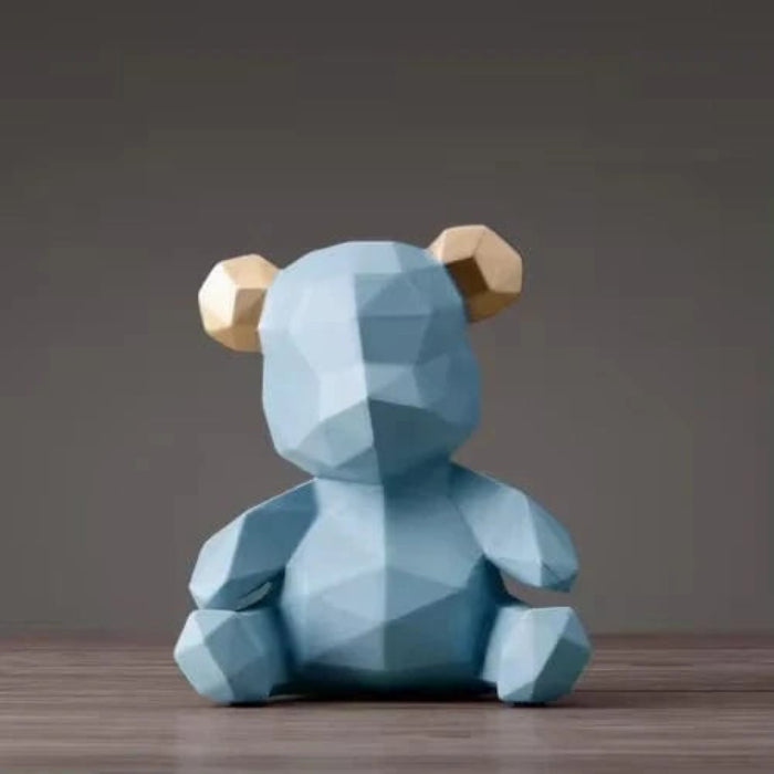 Geometric Bear Figurine - Statue - Resin - Sparegris - Boligindretning