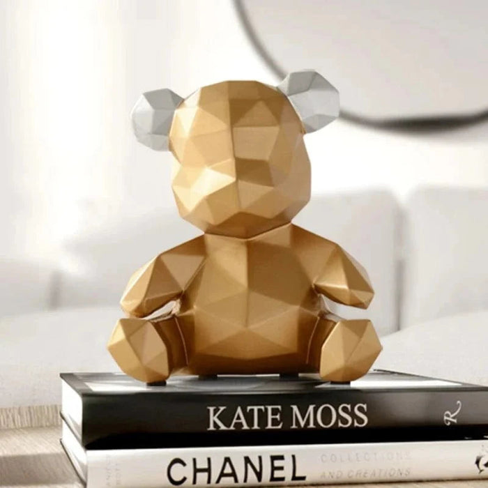 Geometric Bear Figurine - Statue - Resin - Sparegris - Boligindretning