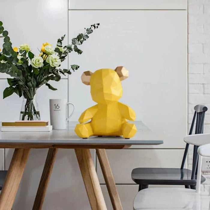 Geometric Bear Figurine - Statue - Resin - Sparegris - Boligindretning