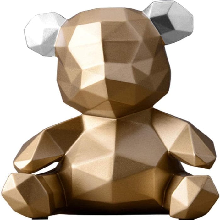 Geometric Bear Figurine - Statue - Resin - Sparegris - Boligindretning