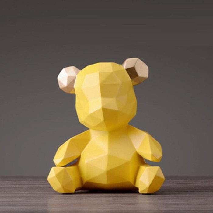 Geometric Bear Figurine - Statue - Resin - Sparegris - Boligindretning