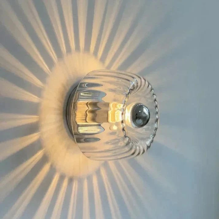 Glas Knop Væglampe - Klar - Led Pære - Sollys
