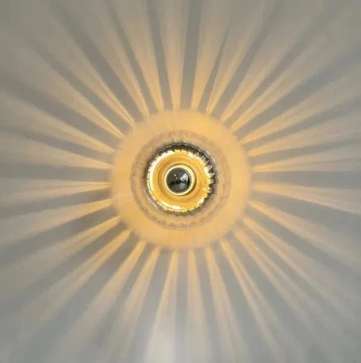 Glas Knop Væglampe - Klar - Led Pære - Sollys