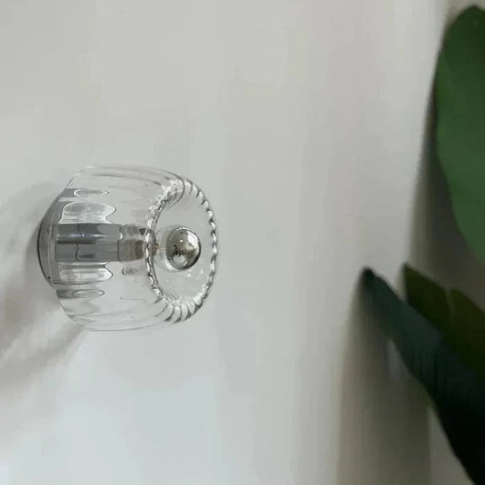 Glas Knop Væglampe - Klar - Led Pære - Sollys