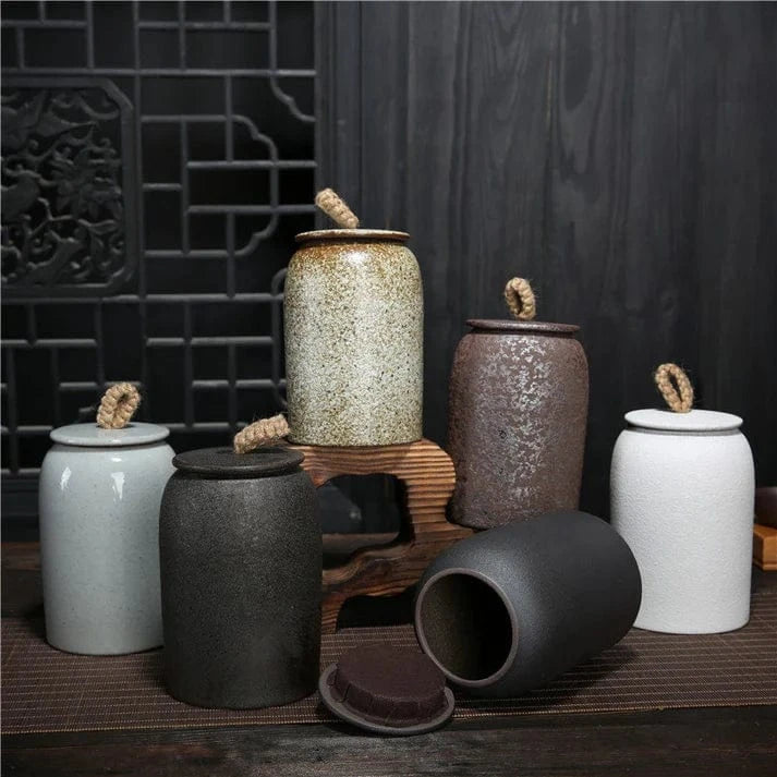 Japansk Keramik Kaffebeholder - Bærbar - Opbevaring - 900ml
