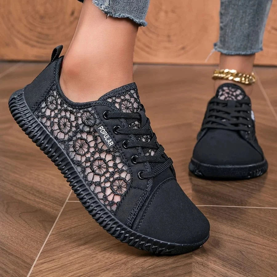 Mesh Blomstermønster Sneakers Dame - Letvægt - Åndbare - Sommersko
