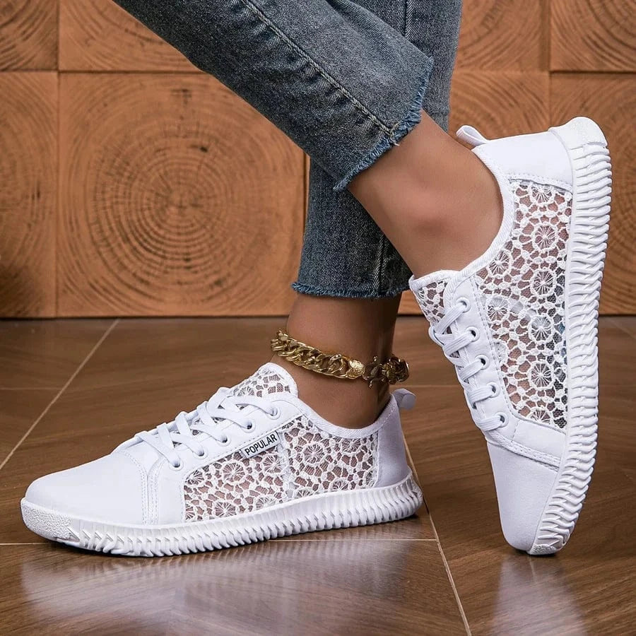Mesh Blomstermønster Sneakers Dame - Letvægt - Åndbare - Sommersko