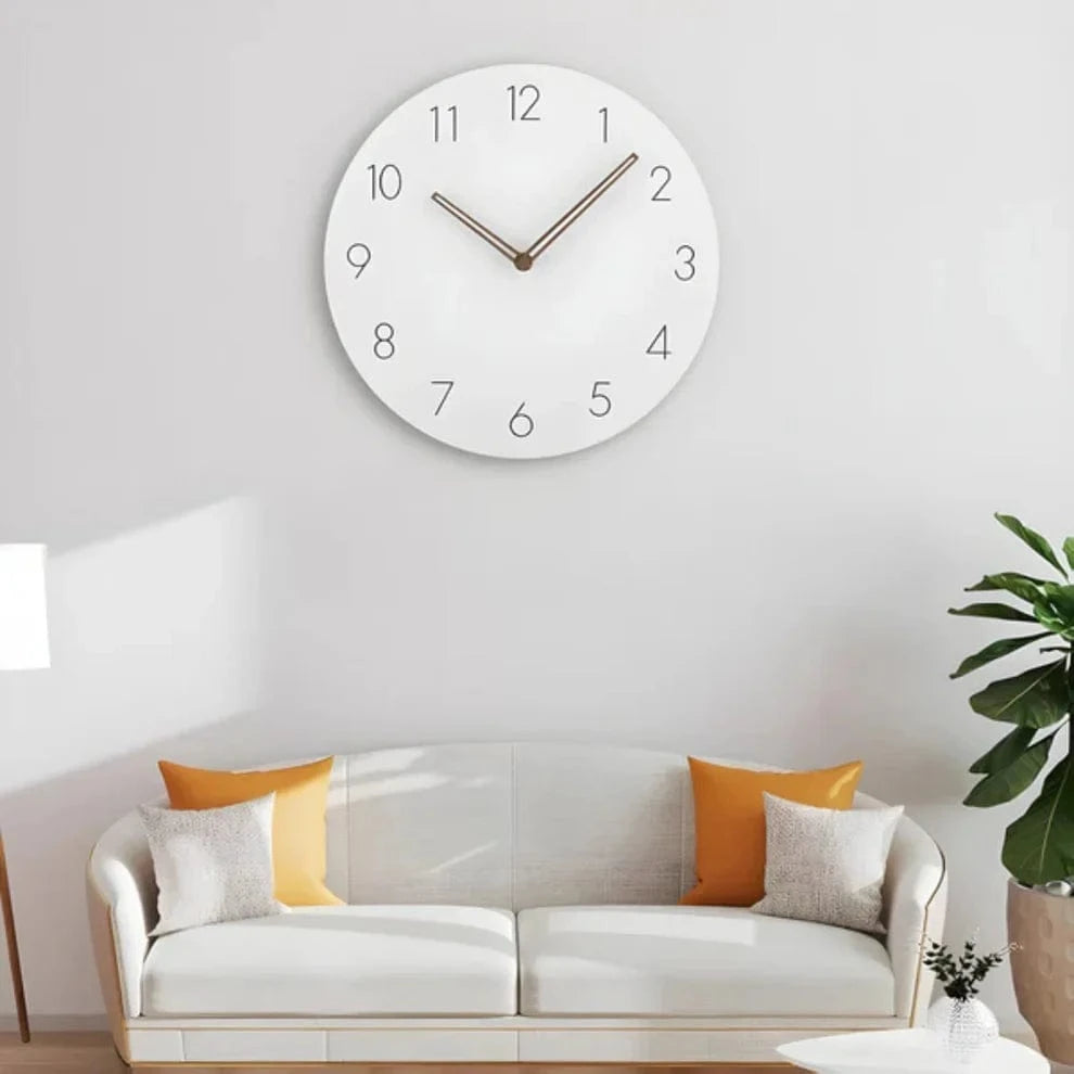 Minimalistisk Vægur I Træ - Boligindretning - Stille - Vægur med Tal - 29 cm
