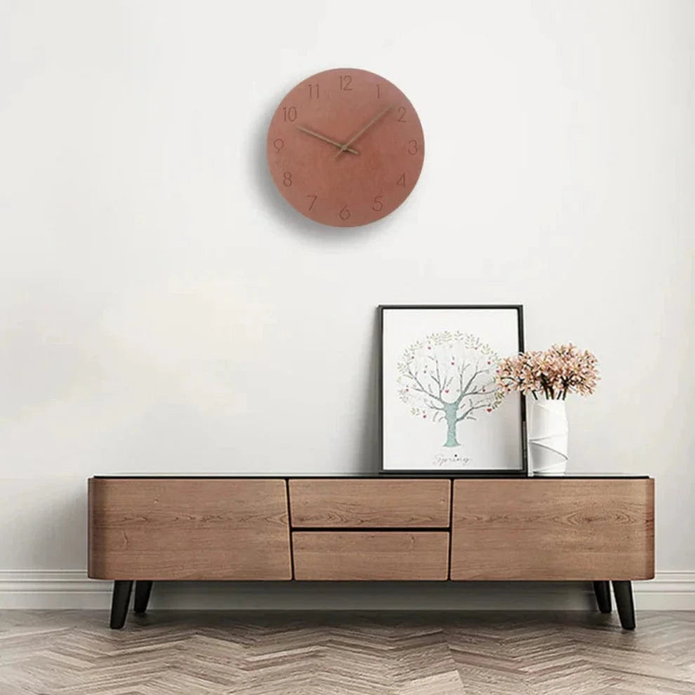 Minimalistisk Vægur I Træ - Boligindretning - Stille - Vægur med Tal - 29 cm
