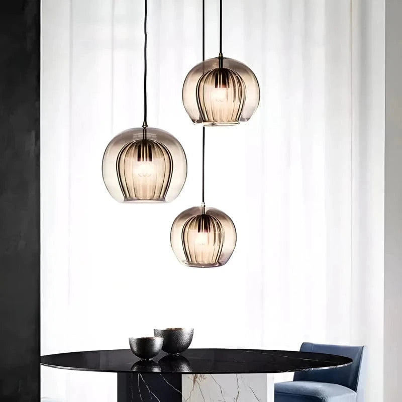 Moderne Glas Orb Pendellampe - LED Belysning - Boligindretning - E27 Pære