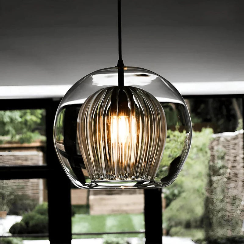 Moderne Glas Orb Pendellampe - LED Belysning - Boligindretning - E27 Pære
