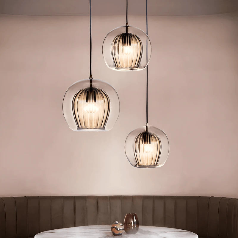 Moderne Glas Orb Pendellampe - LED Belysning - Boligindretning - E27 Pære