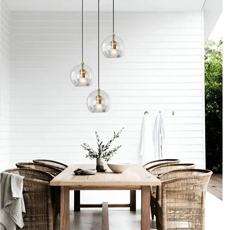 Moderne Glas Orb Pendellampe - LED Belysning - Boligindretning - E27 Pære
