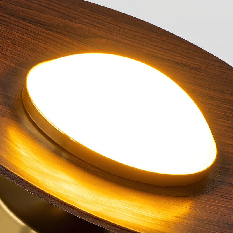 Moderne Messing og Træ Flush Mount Loftslampe - Acrylic - Metal - Art Deco