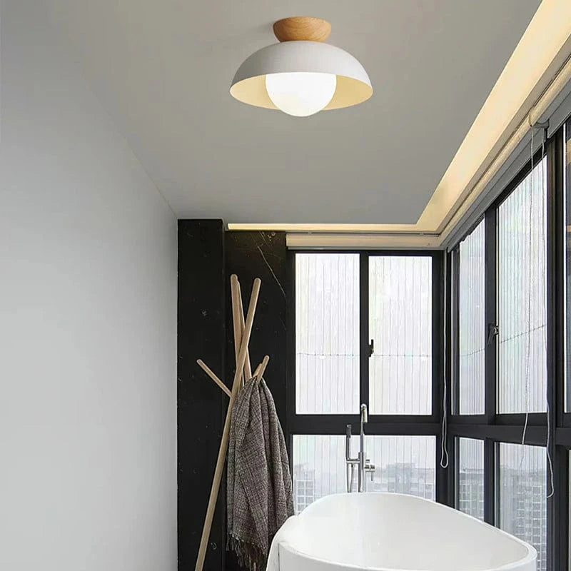 Moderne Opalineglasskærm Loftslampe - Metal - LED Pære - 30cm