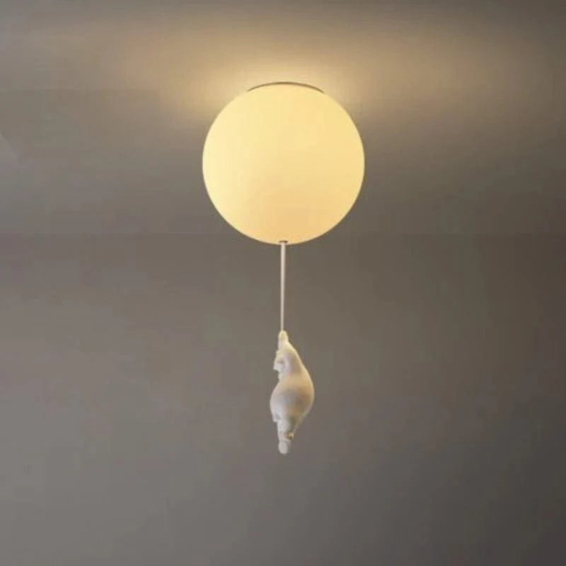 Moderne Hængende Bjørn Plafond Lampe - Sfære - Boligindretning - Børn - Indendørs