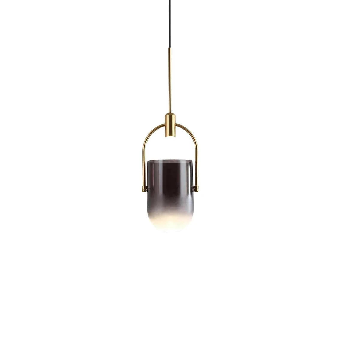 Morderne Spand Form Glas Pendel Lampe - Guld - Boligindretning - Metal