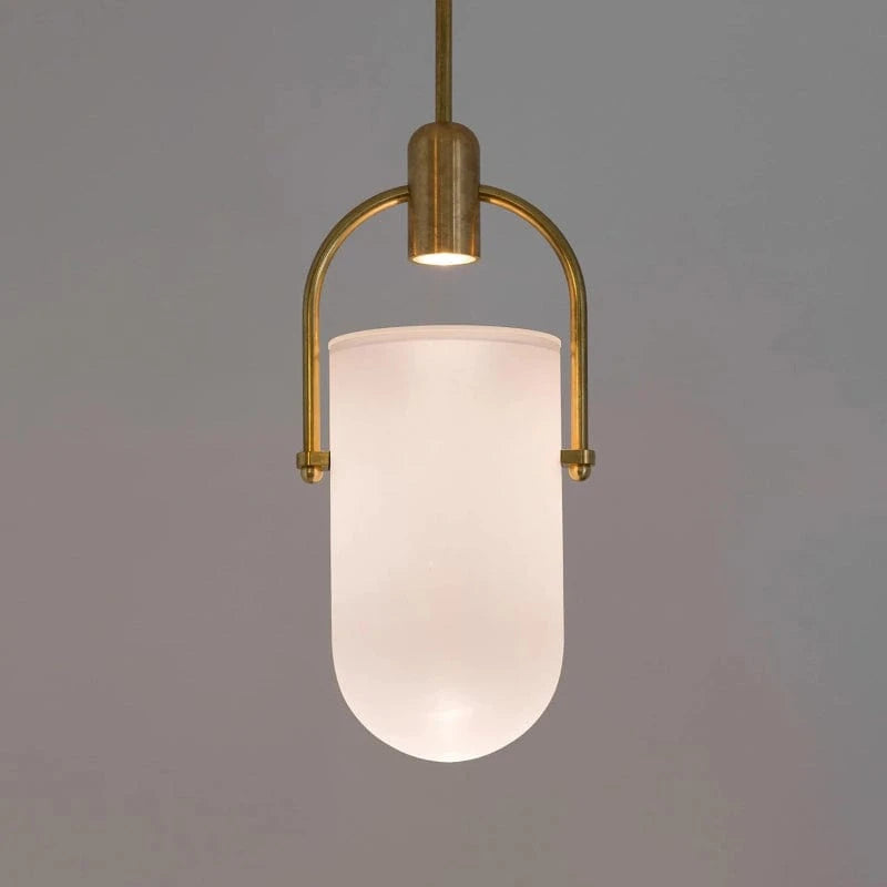Morderne Spand Form Glas Pendel Lampe - Guld - Boligindretning - Metal