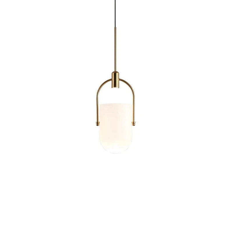 Morderne Spand Form Glas Pendel Lampe - Guld - Boligindretning - Metal
