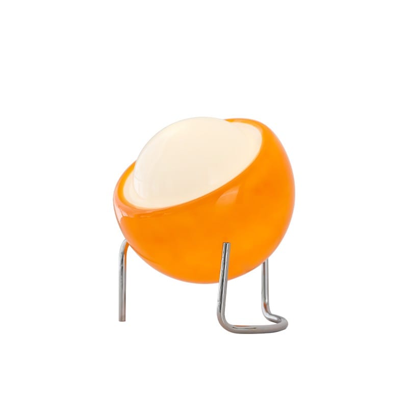 Planet Orange Bordlampe - Glossy - Frostet Glas - USB Udtag - 30cm
