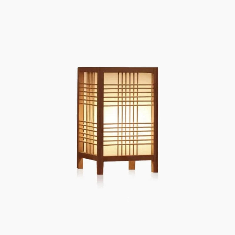 Rektangulær Bambus Vævet Bordlampe - Japandi Style - Boligindretning - E27 LED Pærer