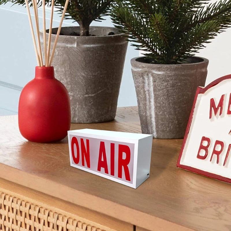 Retro On Air Skilt Lyskasse Bordlampe - Vintage - LED Lys - Batteridrevet