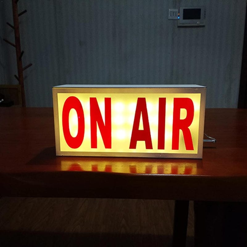 Retro On Air Skilt Lyskasse Bordlampe - Vintage - LED Lys - Batteridrevet