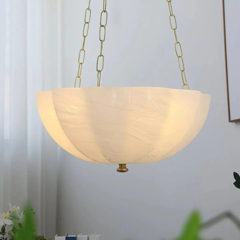 Rosehill Blomst Kurv Lysekrone - Glas - E14 Pære - Guldkæde - 40cm