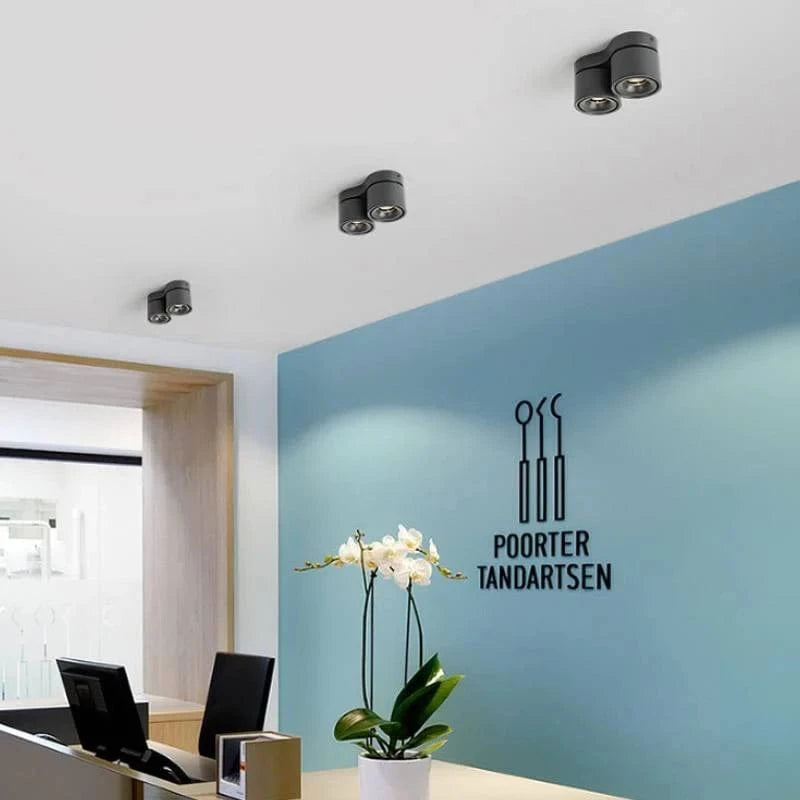 Roterende 2 Hoved LED Spotlys - Loftlamper - Metal - Foldbar