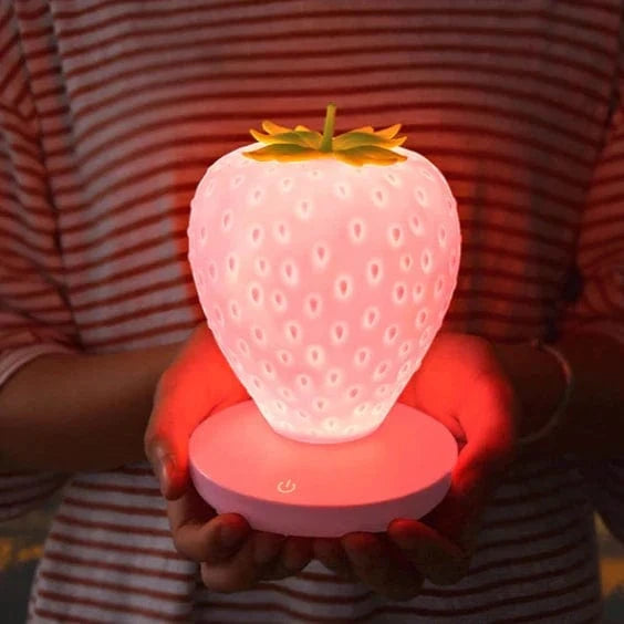 Strawberry LED Sengelampe - Silikone - Natlampe - Genopladelig