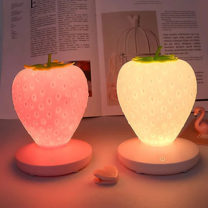 Strawberry LED Sengelampe - Silikone - Natlampe - Genopladelig