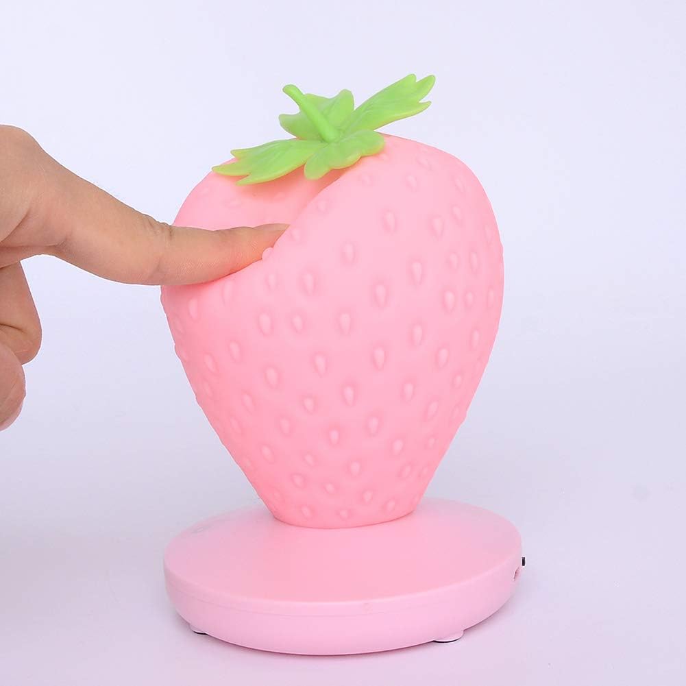 Strawberry LED Sengelampe - Silikone - Natlampe - Genopladelig