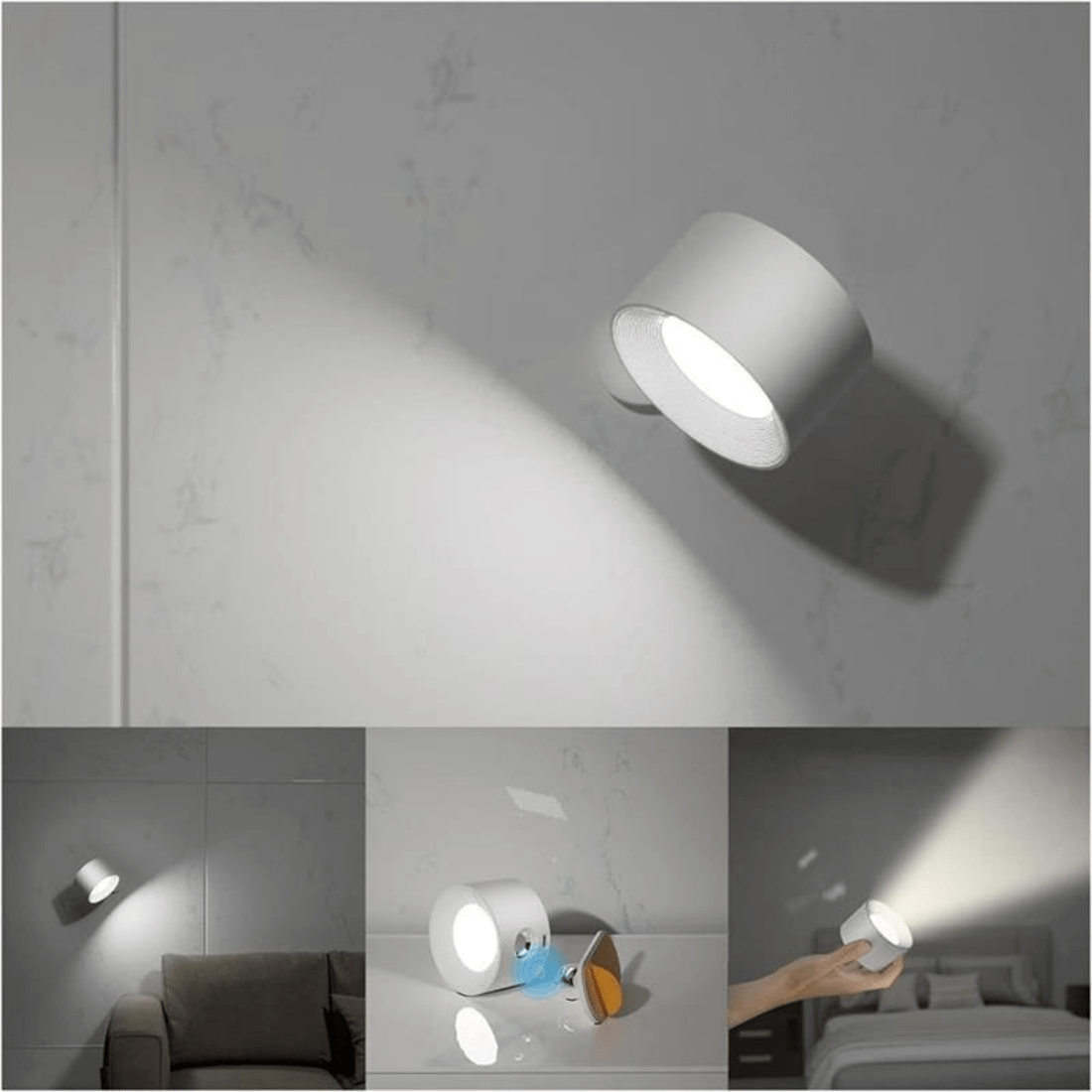 Trådløs 360° Væglampe - LED - Dæmpbar - Genopladelig - Belysning