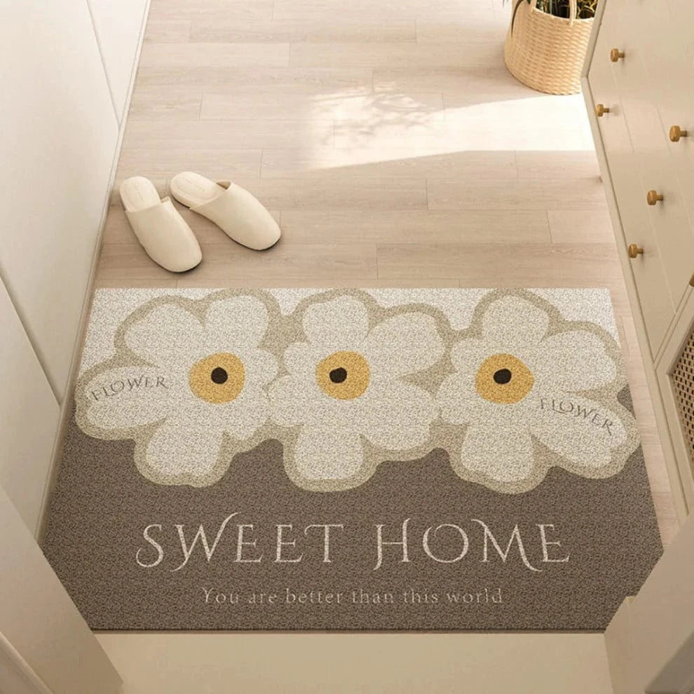 Vandtæt Dørmåtte - Skridsikker - Sweet Home - PVC