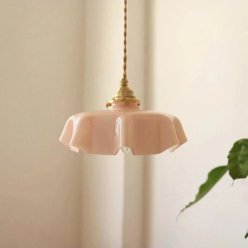 Vintage Fransk Glas Skygge Pendel Lampe - Boligindretning - Hængende