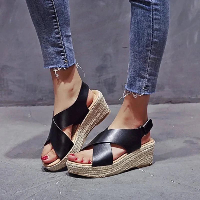 Åben Tå Ortopædiske Sandaler Dame - Kilehæl - Skridsikker Sandals Danmarkmode.dk