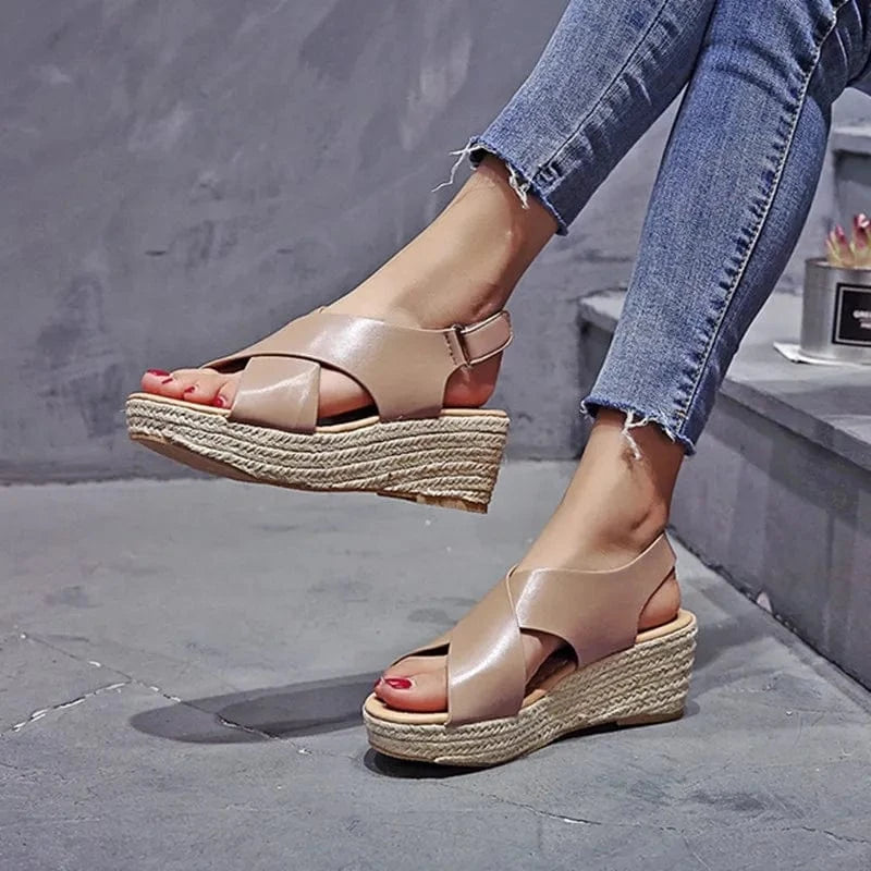 Åben Tå Ortopædiske Sandaler Dame - Kilehæl - Skridsikker Sandals Danmarkmode.dk