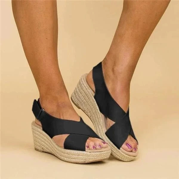 Åben Tå Ortopædiske Sandaler Dame - Kilehæl - Skridsikker Sandals Danmarkmode.dk