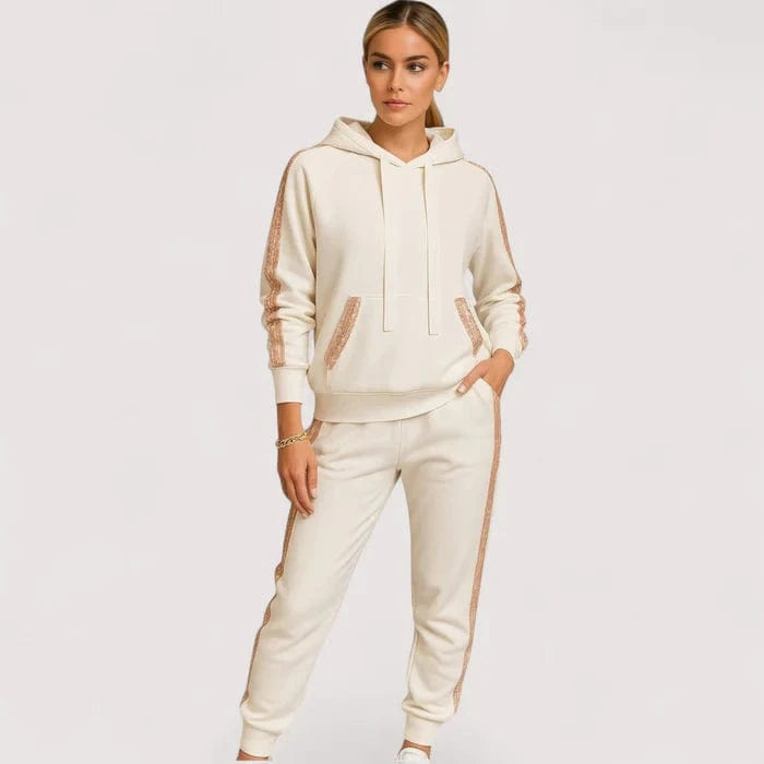 Afslappet Pasform Træningsdragt - Hoodie Dame - Joggingbukser - Sportstøj Outfit Sets Danmarkmode.dk