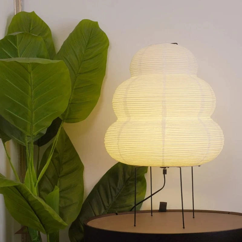 Akari 24N 3 Tiered Rispapir Bordlampe - Natlampe - Japandi - E27 Table Lamp Danmarkmode.dk