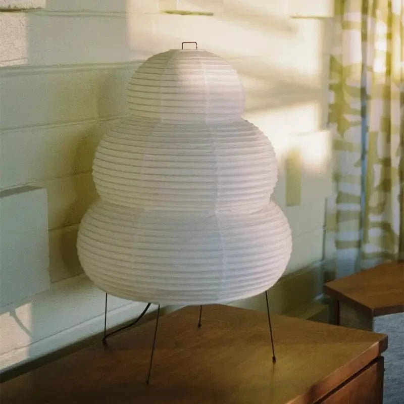 Akari 24N 3 Tiered Rispapir Bordlampe - Natlampe - Japandi - E27 Table Lamp Danmarkmode.dk