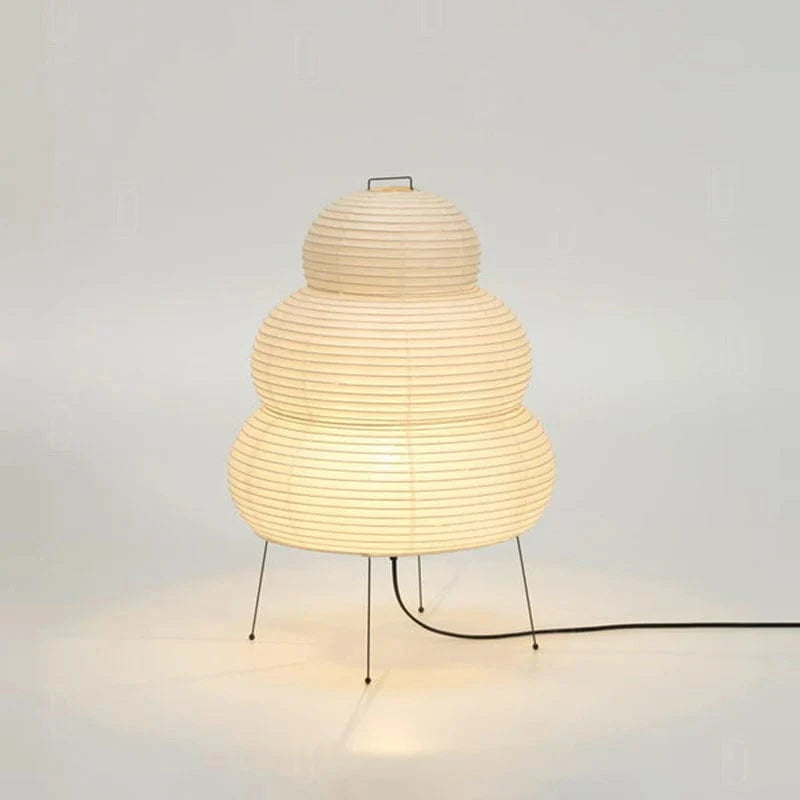 Akari 24N 3 Tiered Rispapir Bordlampe - Natlampe - Japandi - E27 Table Lamp Danmarkmode.dk