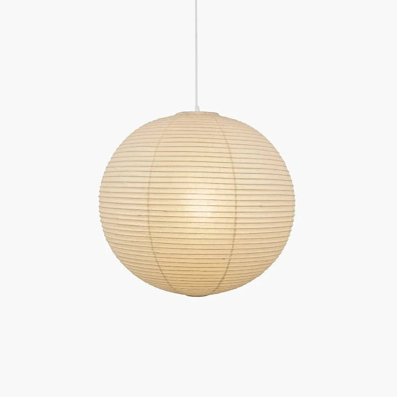 Akari Sfærisk Rispapirlampe - Pendellampe - Japandi Style - E27 LED Pære Ceiling Light Fixtures Danmarkmode.dk