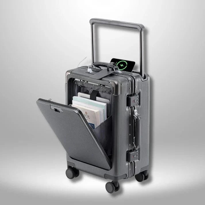 Aluminium Ramme Kabine Kuffert - Vandtæt - Kopholder - TSA Lock Suitcase Danmarkmode.dk